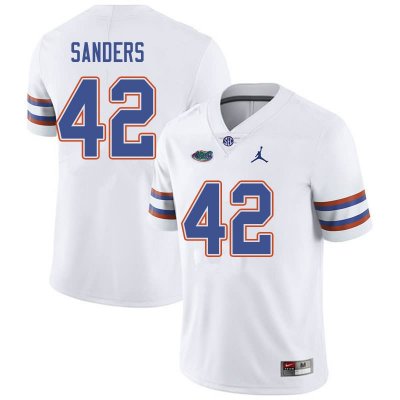 Men's Florida Gators #42 Umstead Sanders NCAA Jordan Brand White Authentic Stitched College Football Jersey KII4062JP